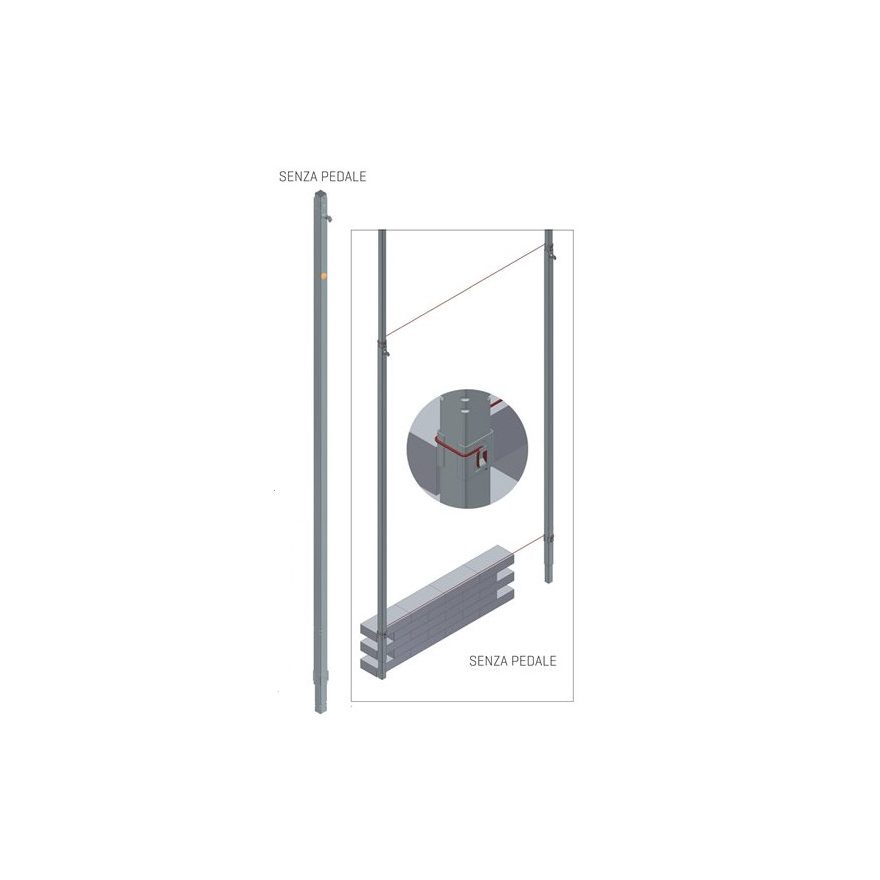 Rigla, calandru EXTRA 2.2-3.3m fara pedala (C341Z) (Rigoni)